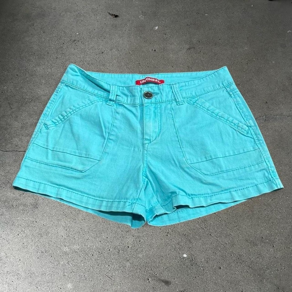 Y2K women's Unionbay bright blue low rise grunge micro shorts Size 5